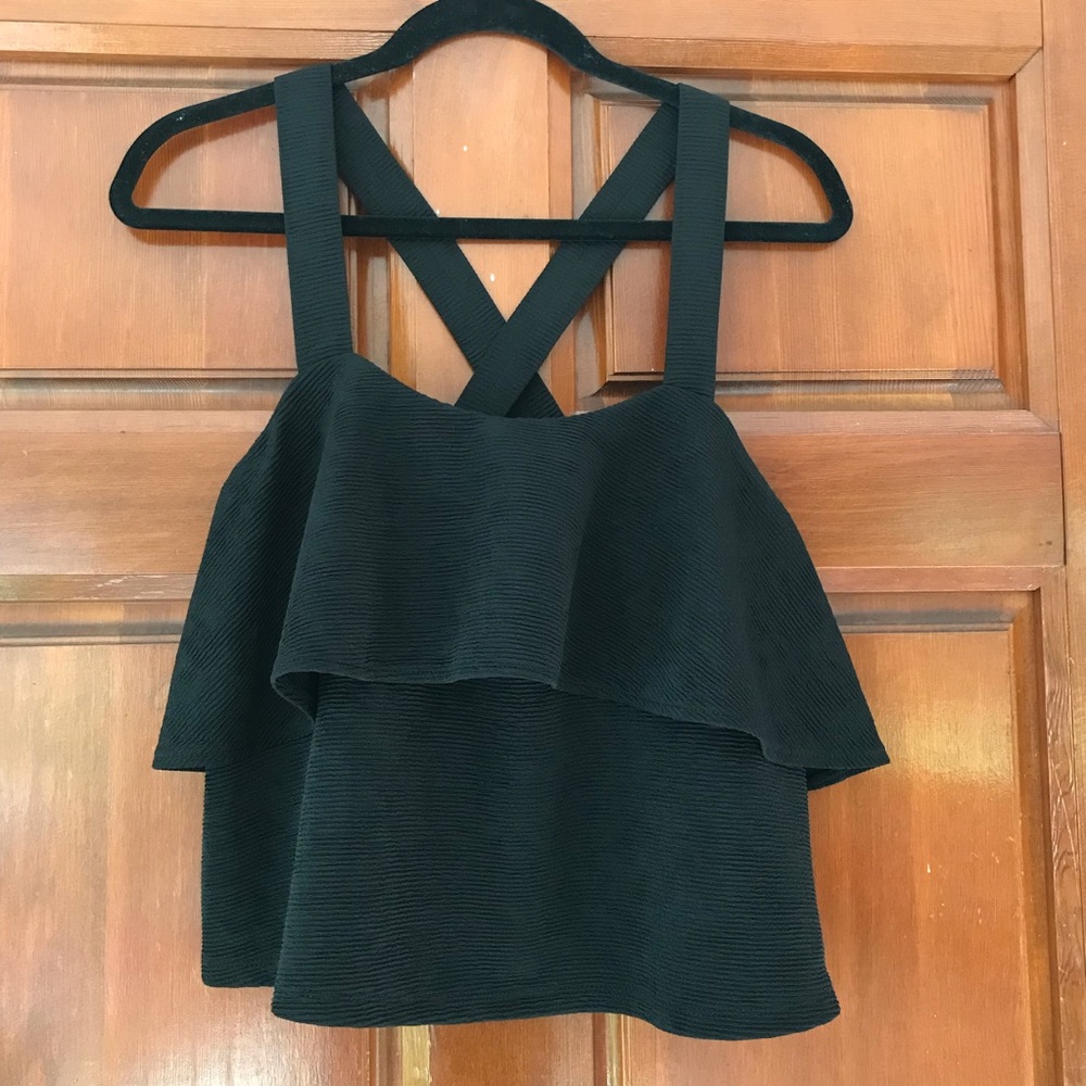Elegant Black Layered Women's Top